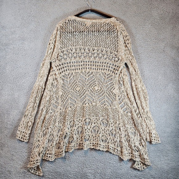 Mossimo Open Front Cardigan Womens XL/TG Beige Knitwear Long Sleeve‎ BohoChic - Picture 4 of 6